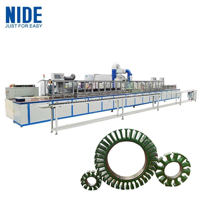 สายอัตโนมัติเคลือบผงไฟฟ้าสแตตติกสําหรับการแยกแกน stator มอเตอร์ brushless